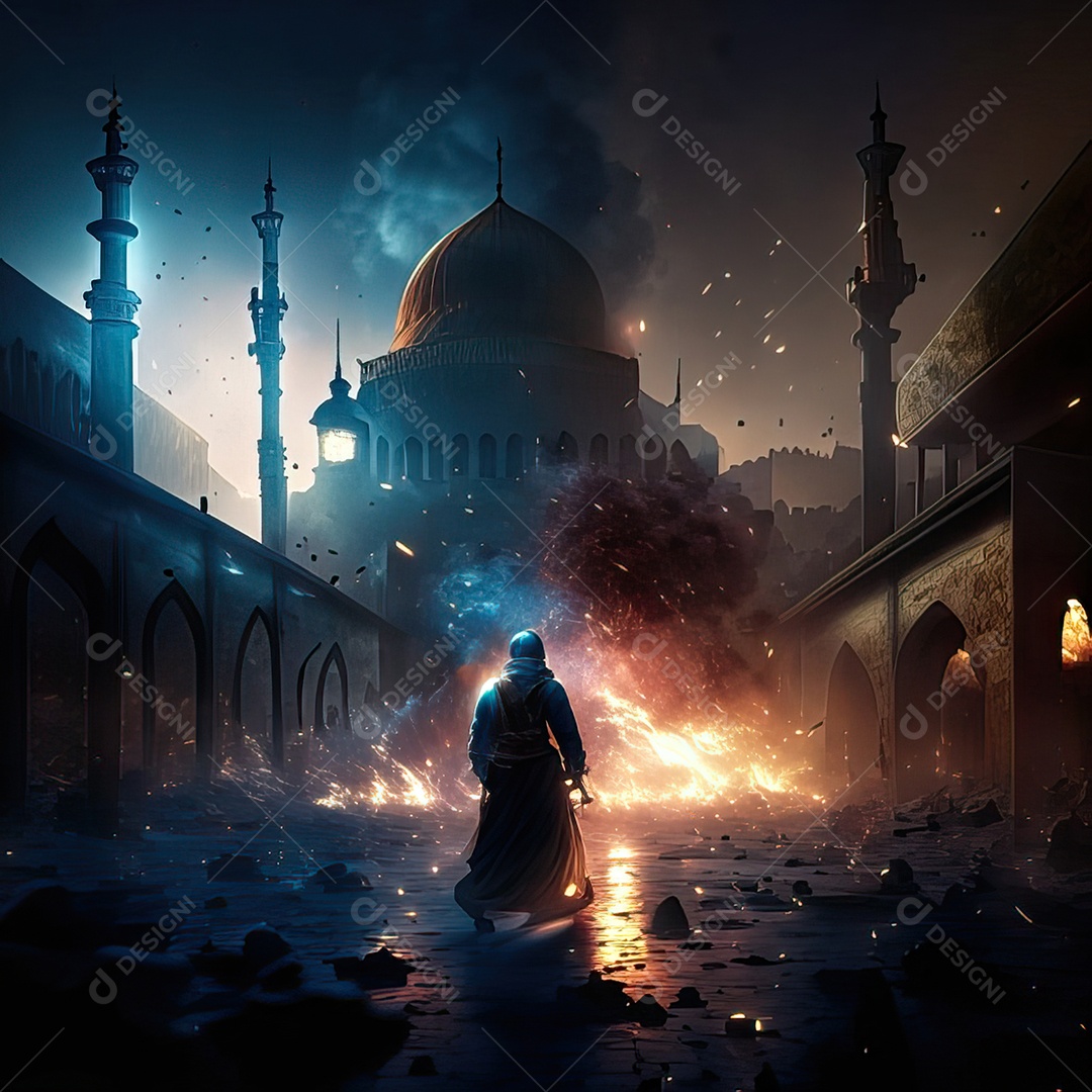 Retrato de mesquita destruída