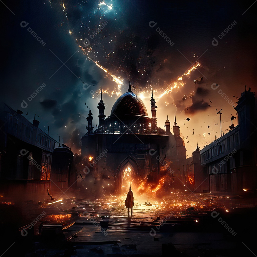 Retrato de mesquita destruída