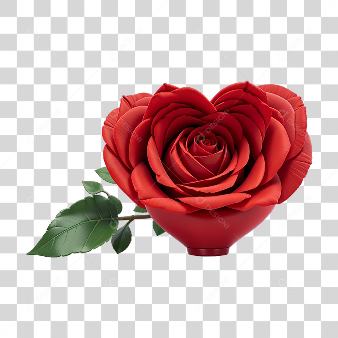 Flores Rosas Coração PNG Transparente