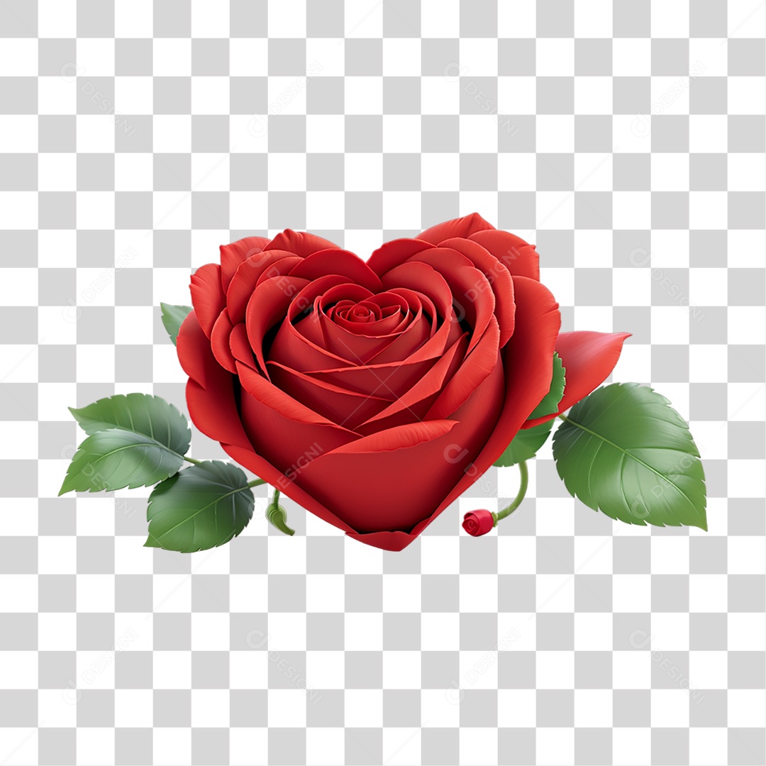 Flores Rosas Coração PNG Transparente
