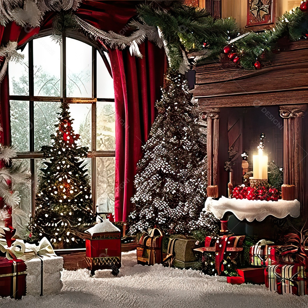 Casa decorada com enfeites de natal