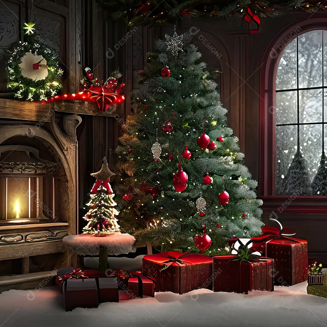 Casa decorada com enfeites de natal