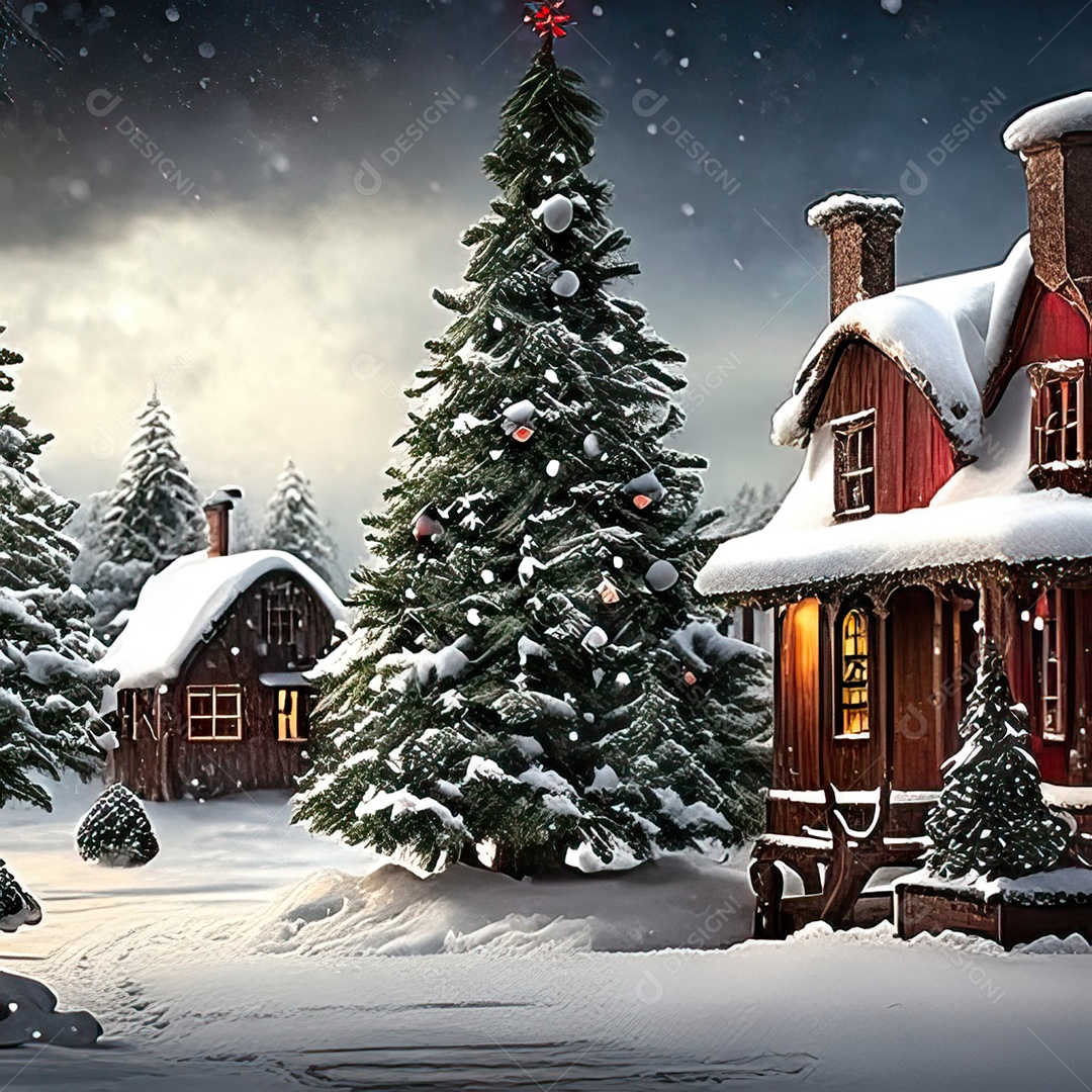 Casa decorada com enfeites de natal