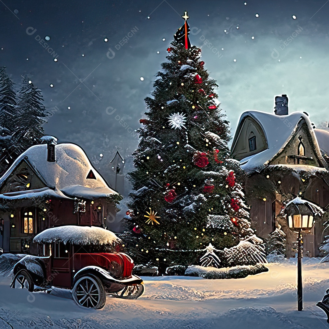 Casa decorada com enfeites de natal