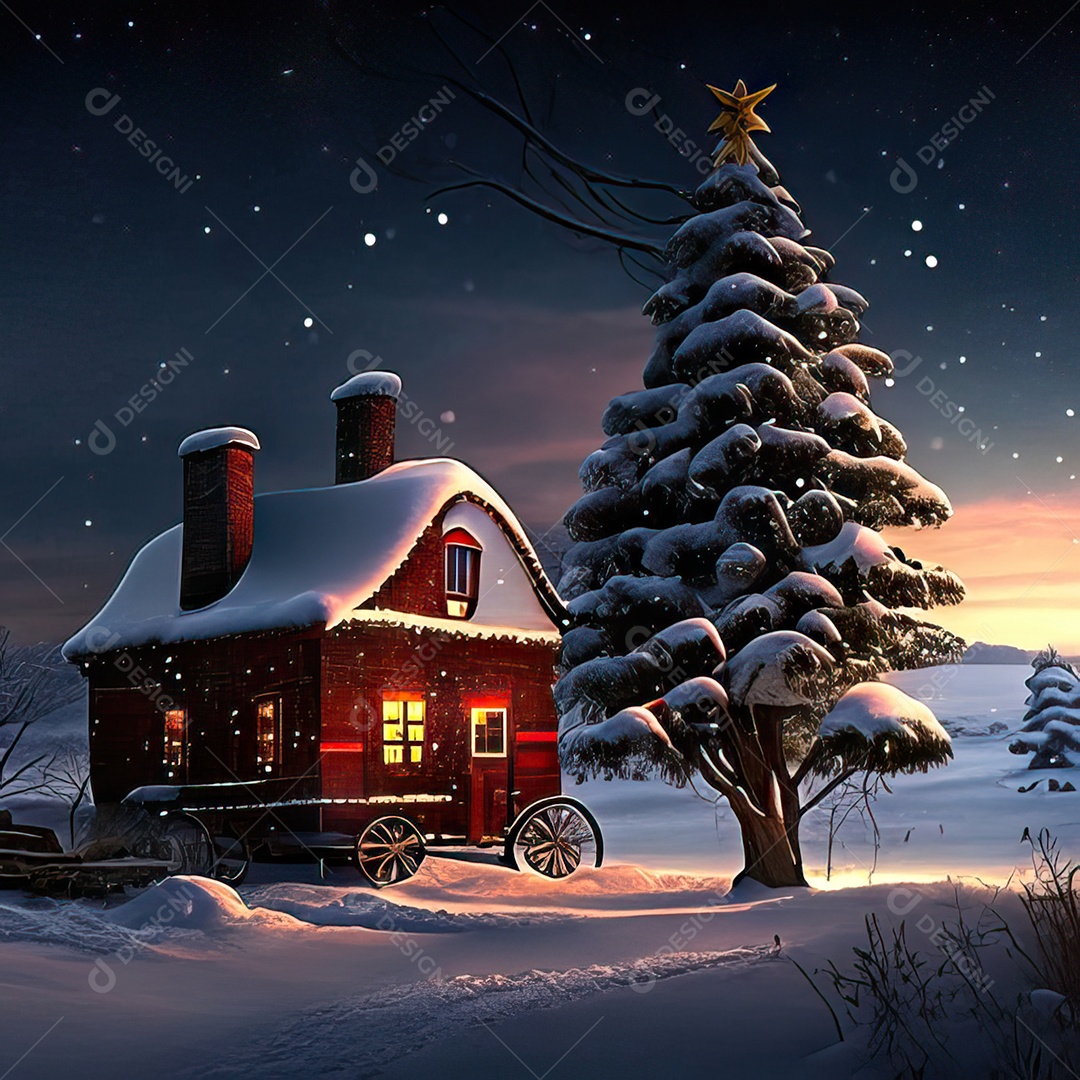 Casa decorada com enfeites de natal