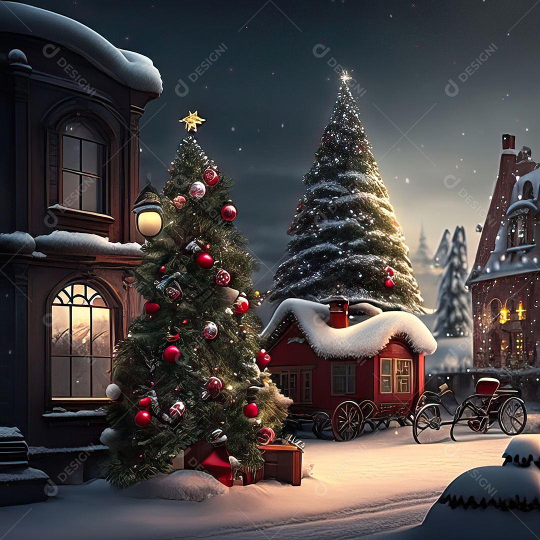 Casa decorada com enfeites de natal