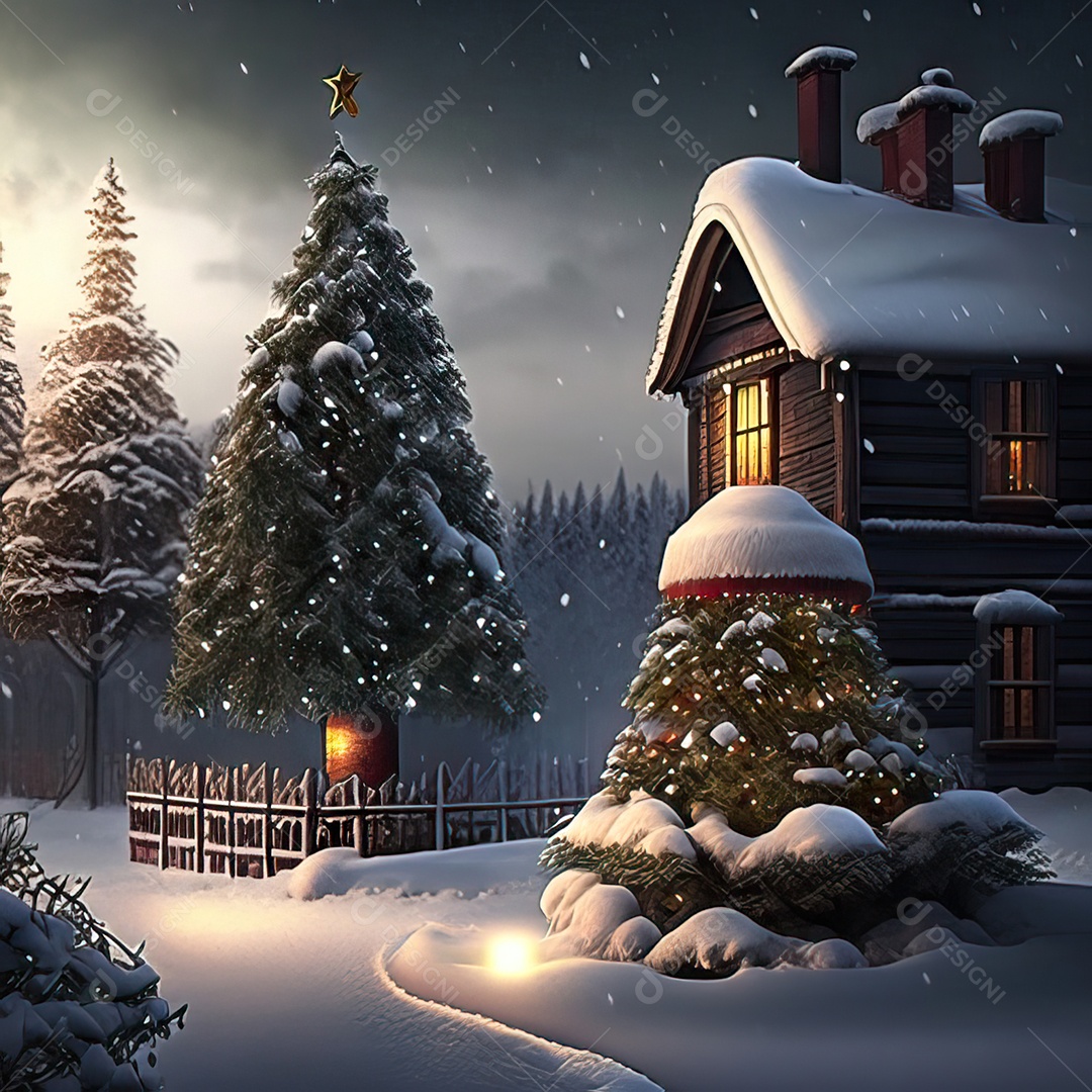 Casa decorada com enfeites de natal