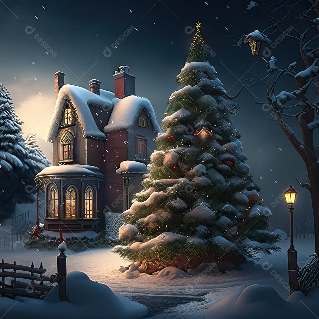 Casa decorada com enfeites de natal