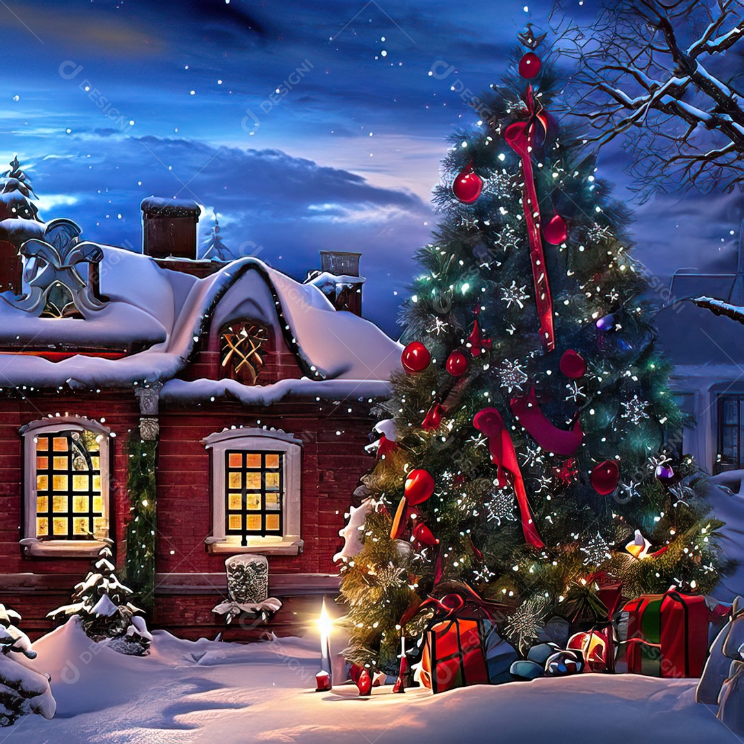 Casa decorada com enfeites de natal