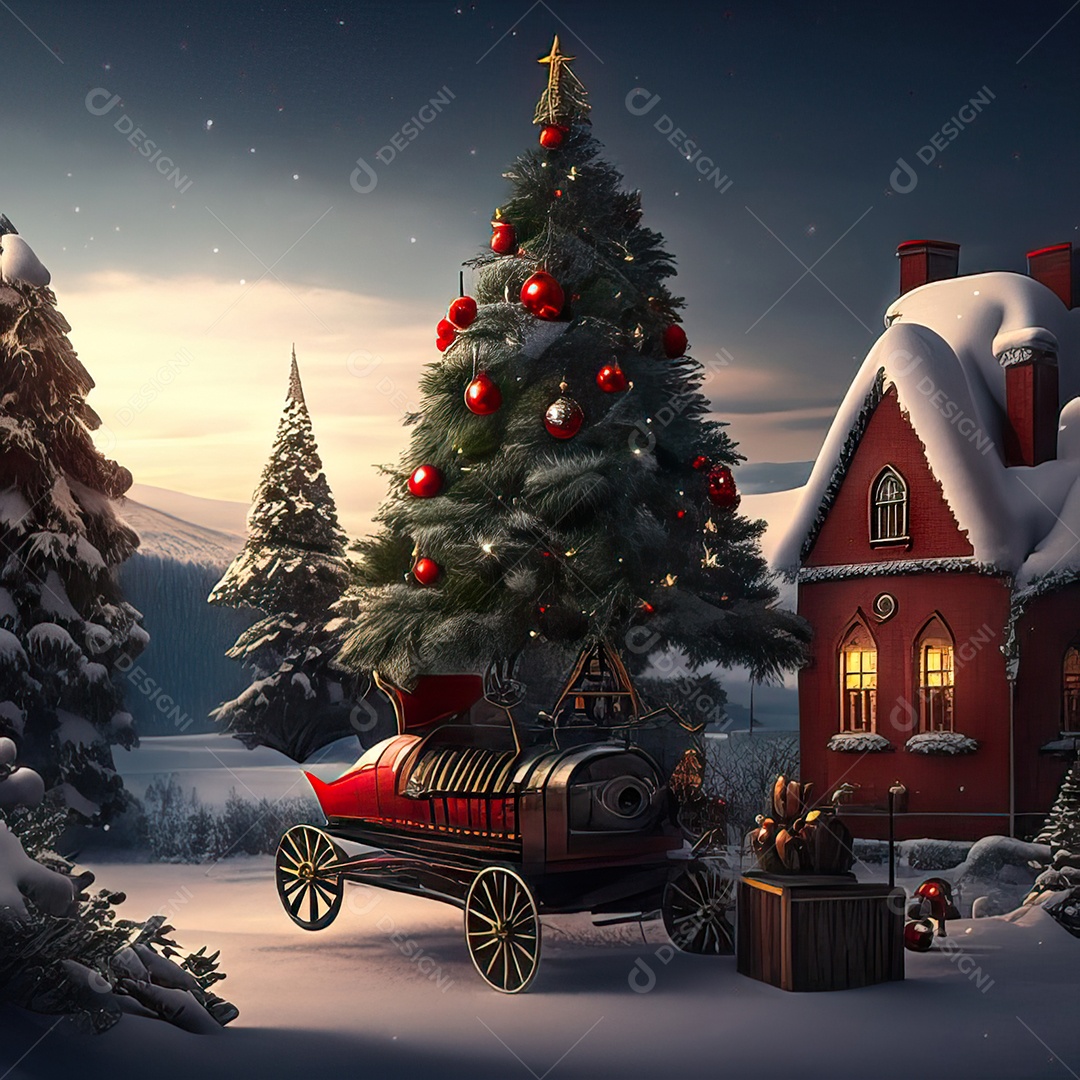 Casa decorada com enfeites de natal