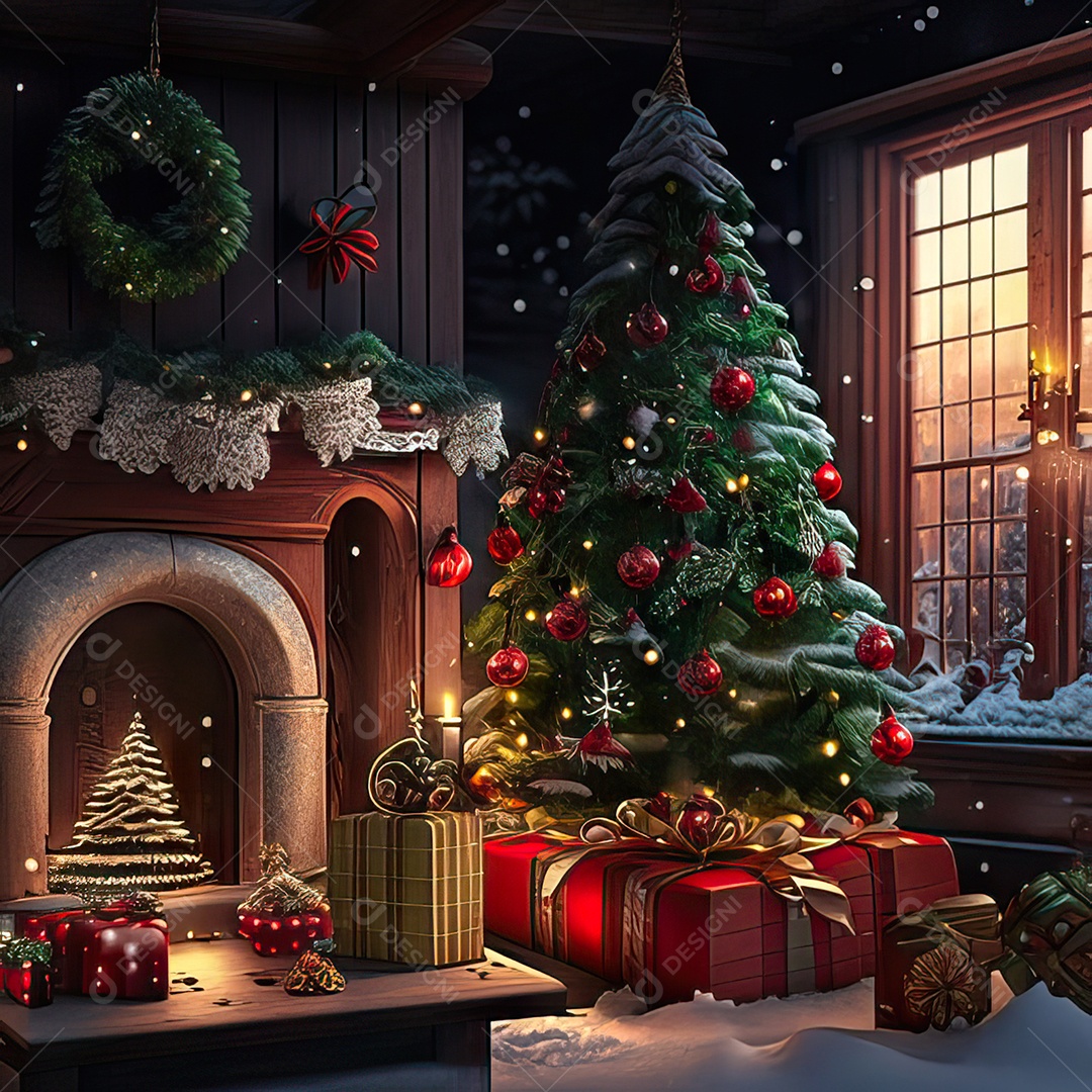 Casa decorada com enfeites de natal