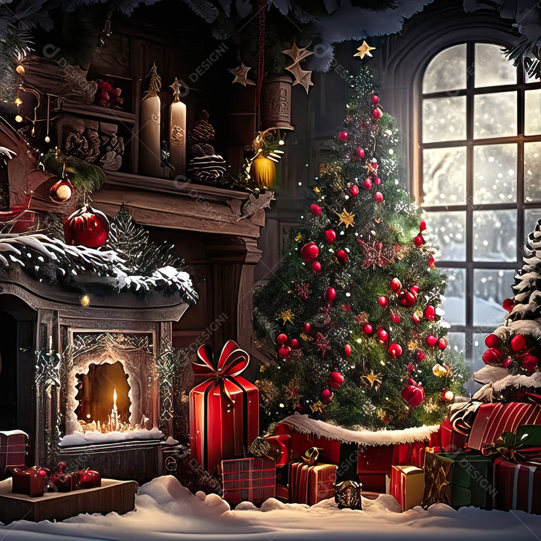 Casa decorada com enfeites de natal