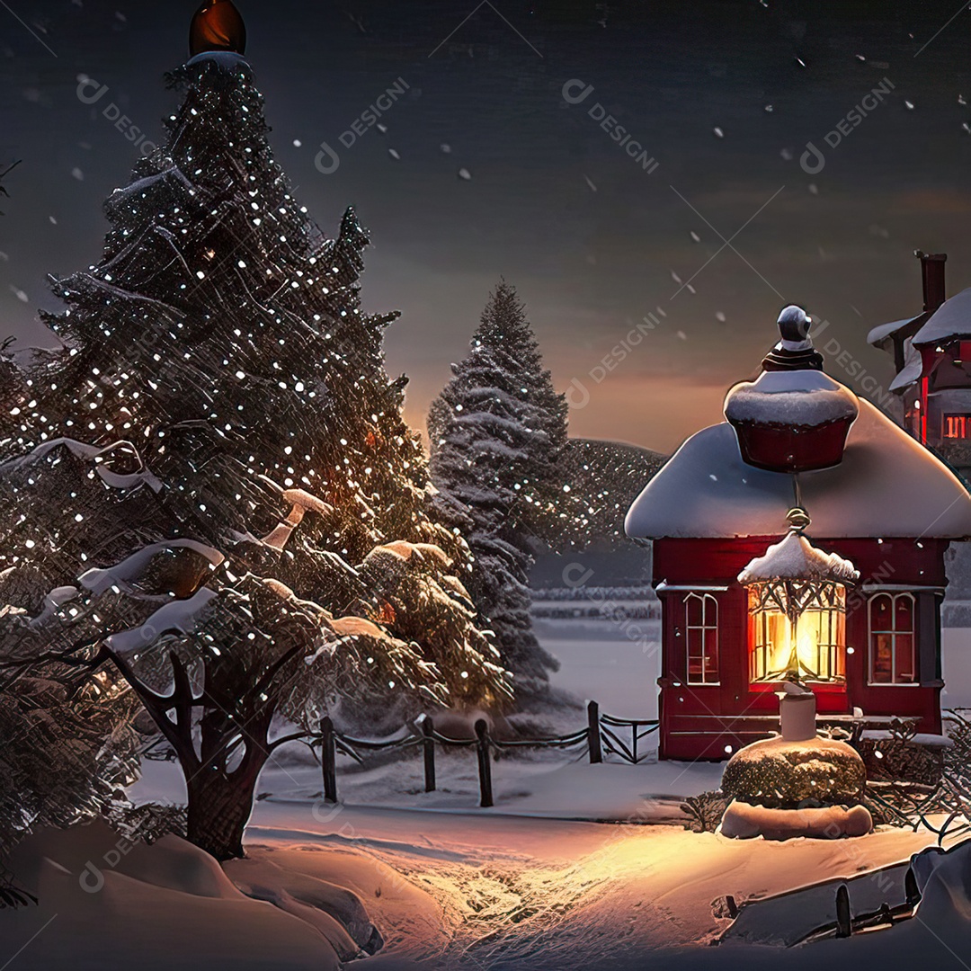 Casa decorada com enfeites de natal