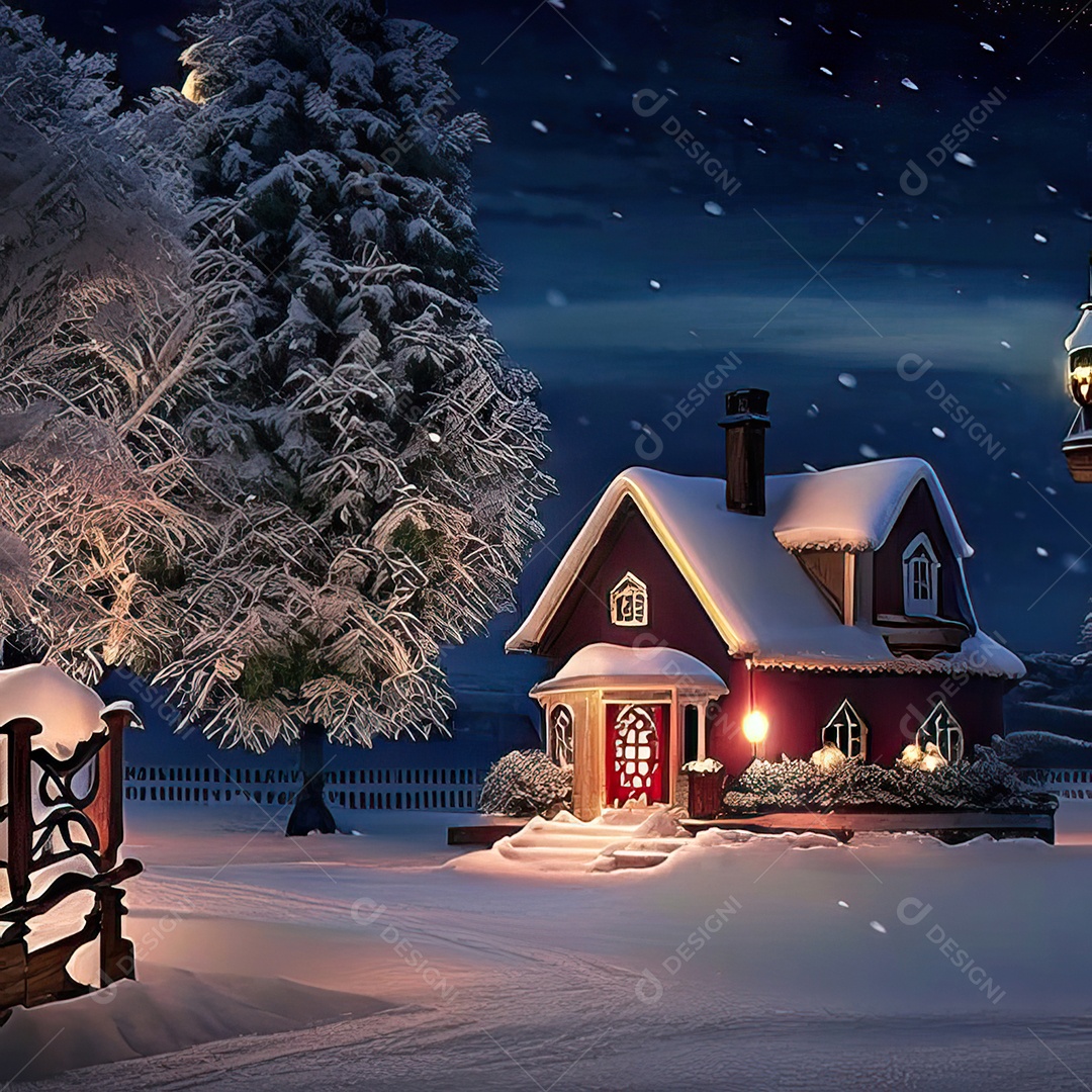 Casa decorada com enfeites de natal