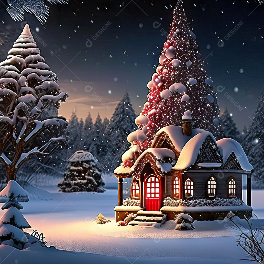 Casa decorada com enfeites de natal