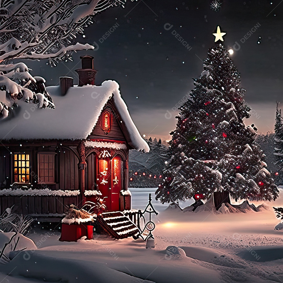 Casa decorada com enfeites de natal