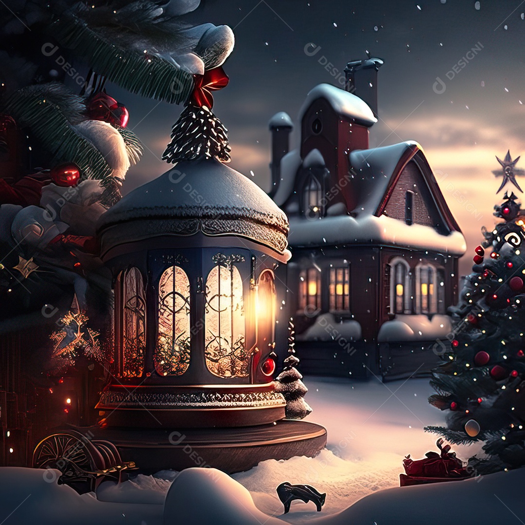 Casa decorada com enfeites de natal