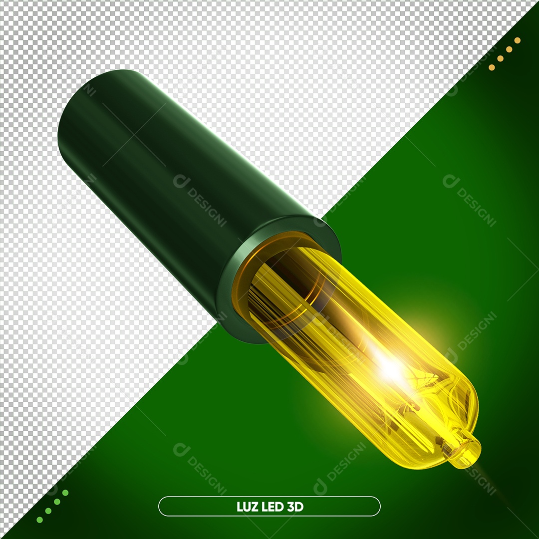 Luz de Led Pisca Pisca Verde Elemento 3D de Natal para Composição PSD