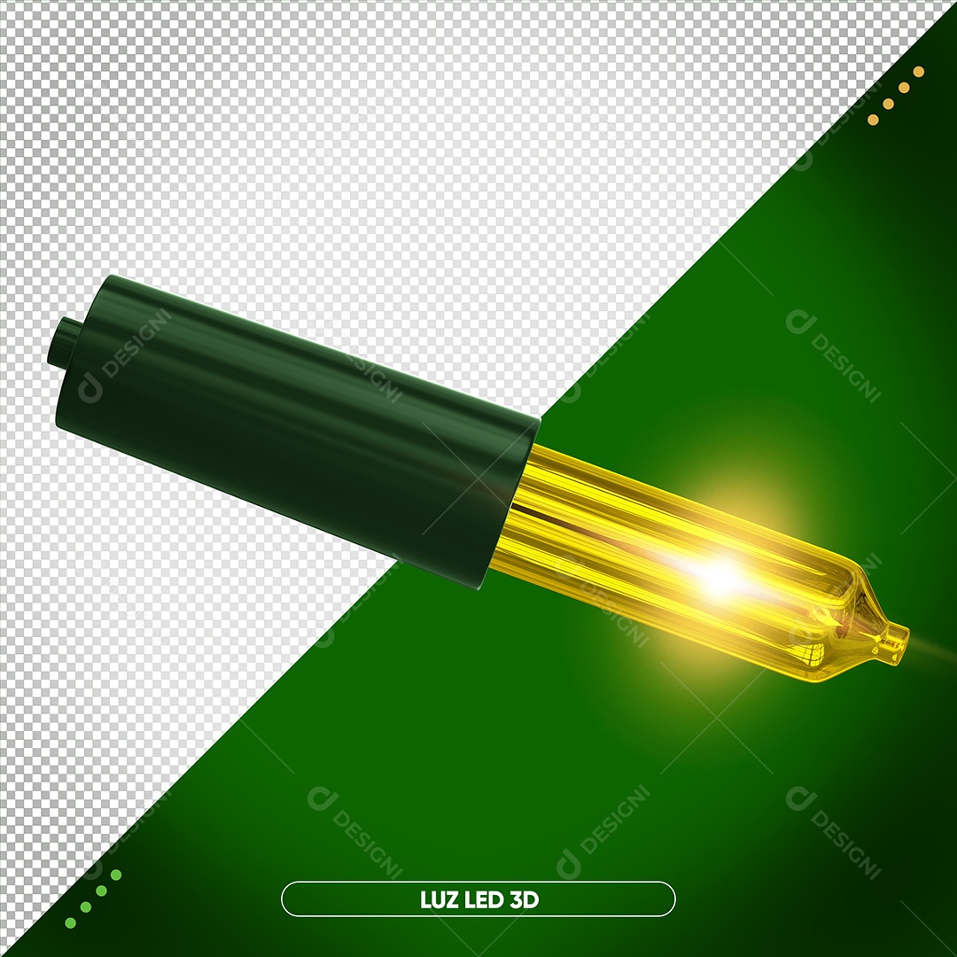 Luz de Led Pisca Pisca Verde 3D de Natal Elemento para Composição PSD