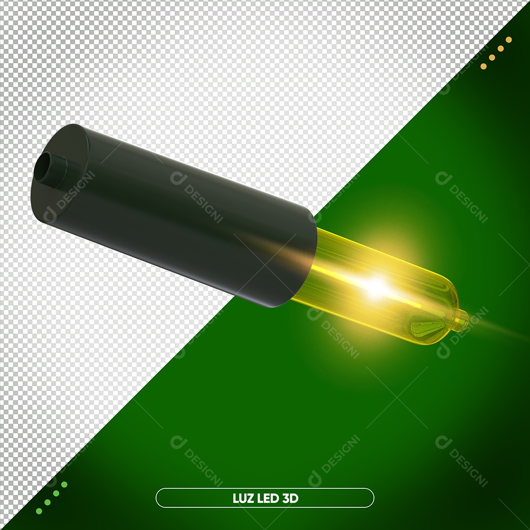 Luz de Led Pisca Pisca Verde 3D de Natal Elemento para Composição PSD