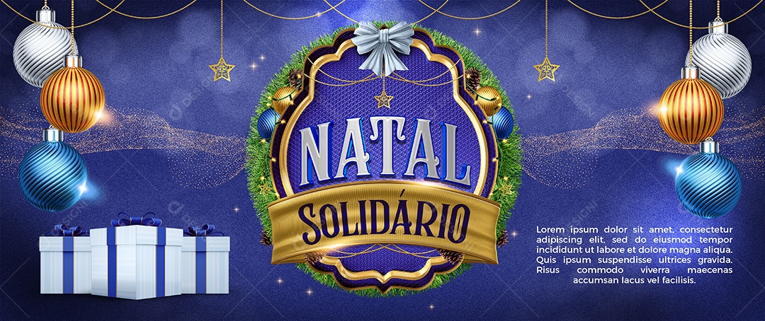 Banner Natal Solidário Mensagem Social Media PSD Editável