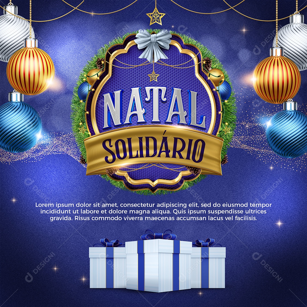 Natal Solidário Mensagem Social Media PSD Editável
