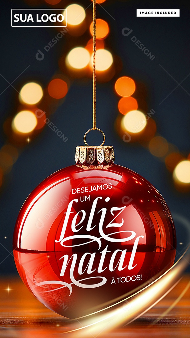 Story Desejamos um Feliz Natal à Todos Social Media PSD Editável