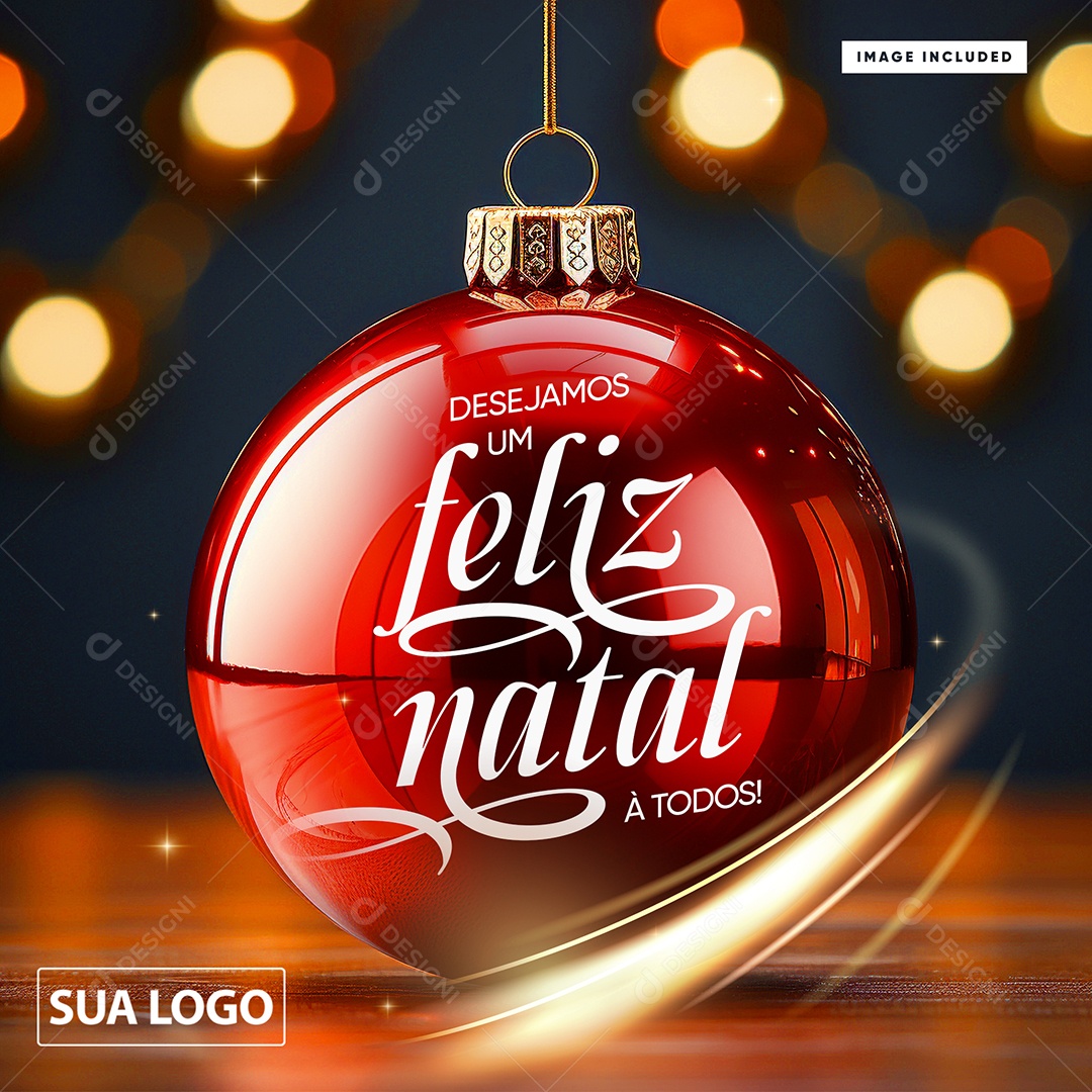 Desejamos um Feliz Natal à Todos Social Media PSD Editável