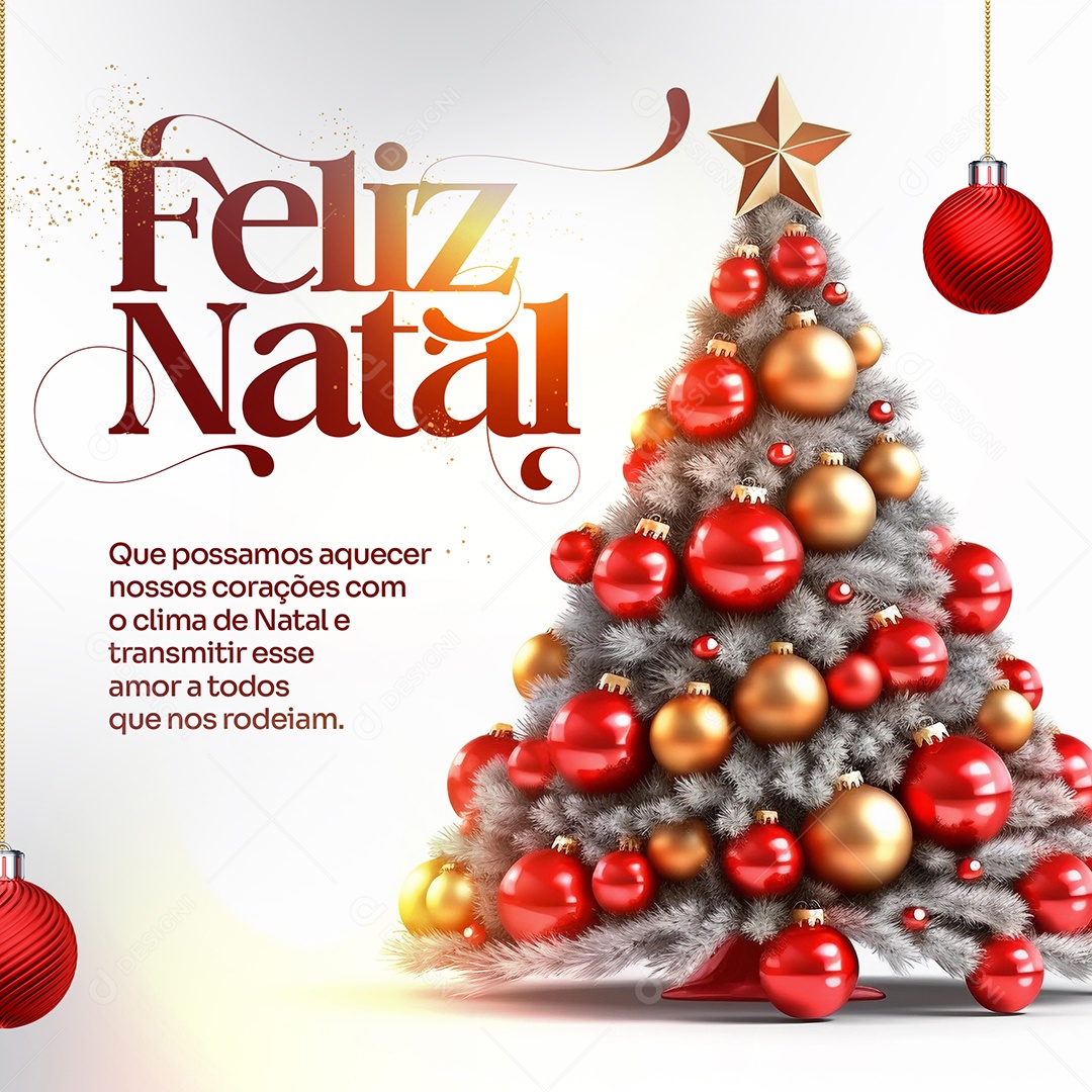 Feliz Natal Que Possamos Aquecer nossos Corações com o Clima de Natal Social Media PSD Editável