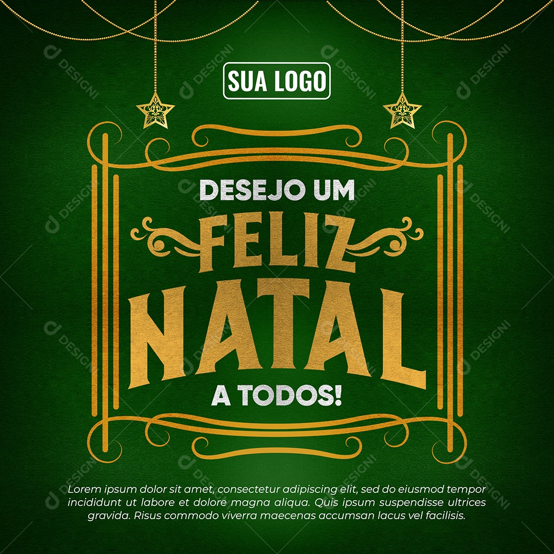 Desejo um Feliz Natal A Todos Social Media PSD Editável
