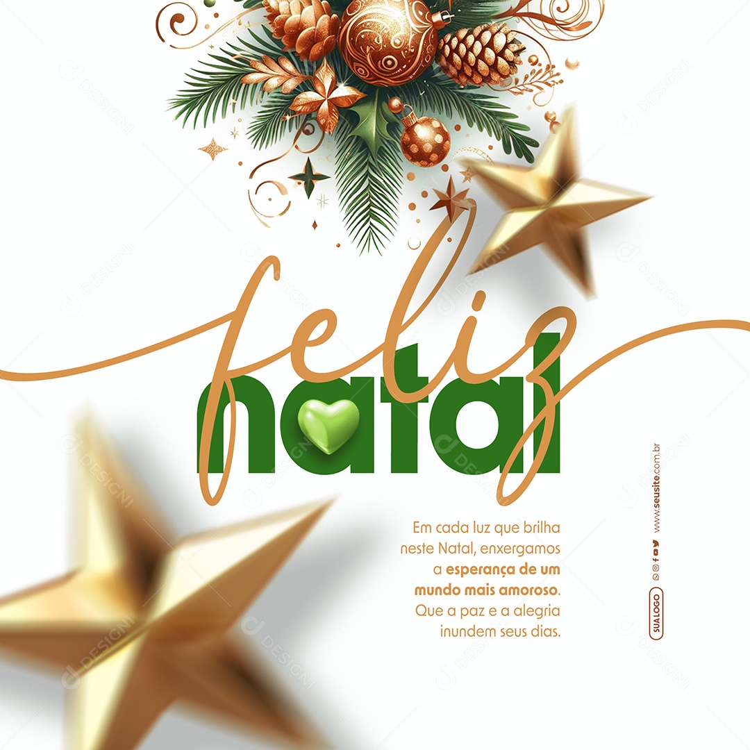 Social Media Feliz Natal Mundo Mais Amoroso PSD Editável