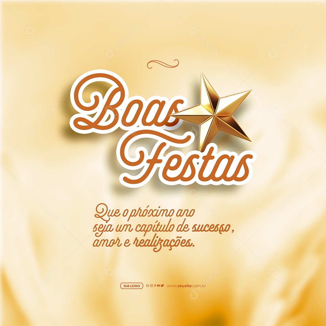 Boas Festas Capítulo De Sucesso Amor e Realizações Social Media PSD Editável
