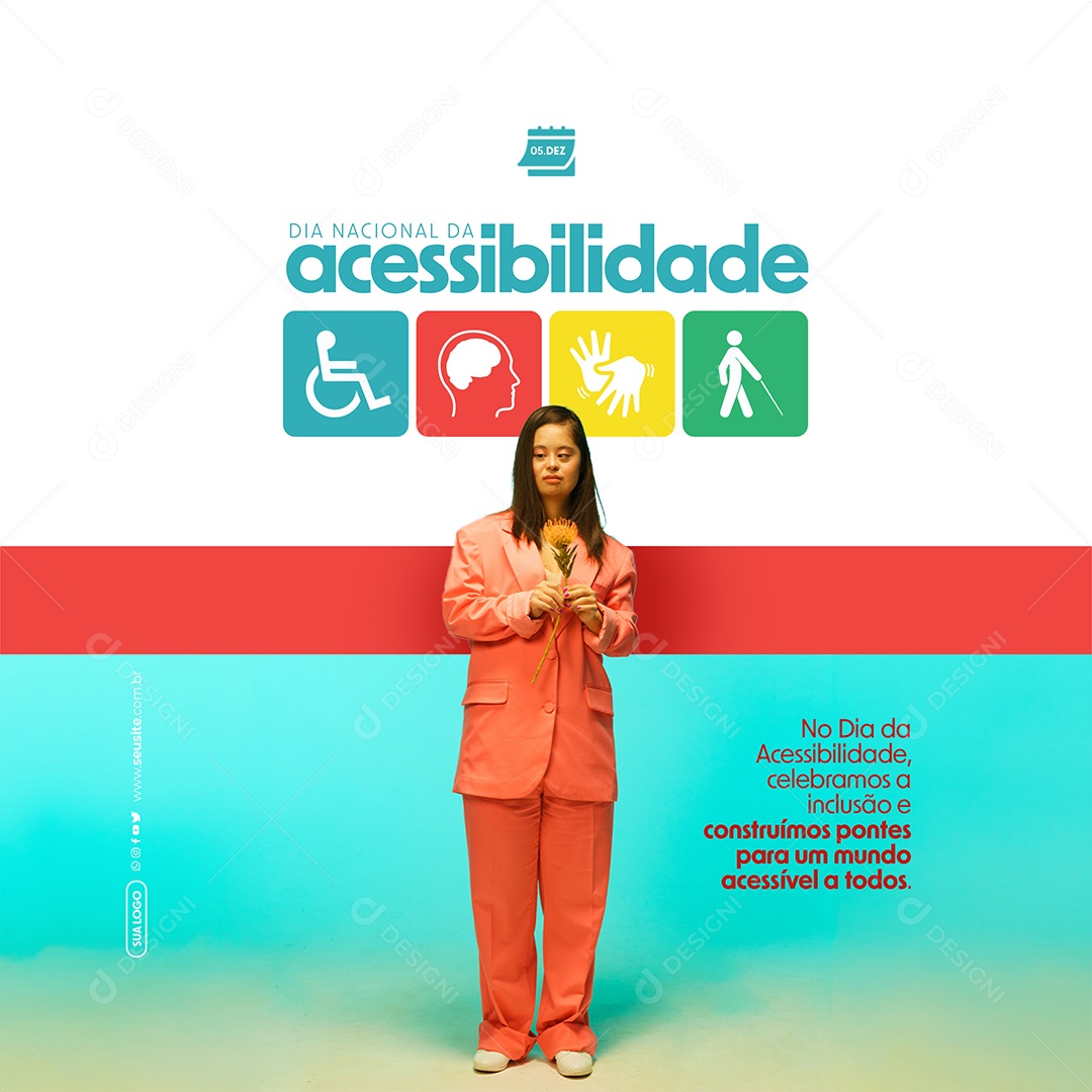 Social Media Dia Nacional Da Acessibilidade 05 De Dezembro PSD Editável