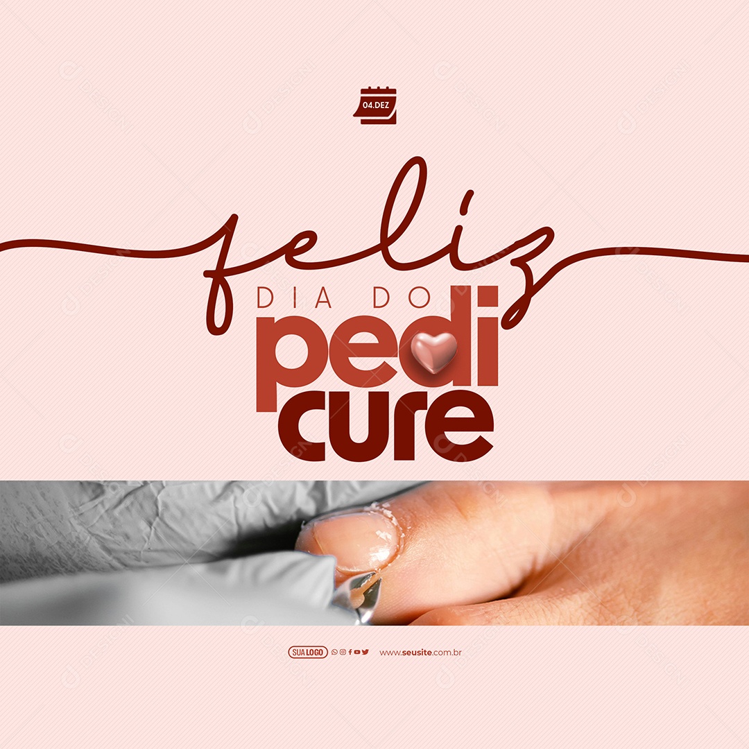 Dia Do Pedicure 04 de Dezembro Social Media PSD Editável