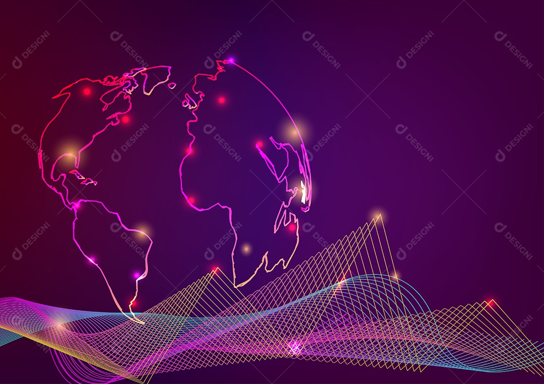 Tecnologia de Comunicação de Rede de Big Data Vetor EPS