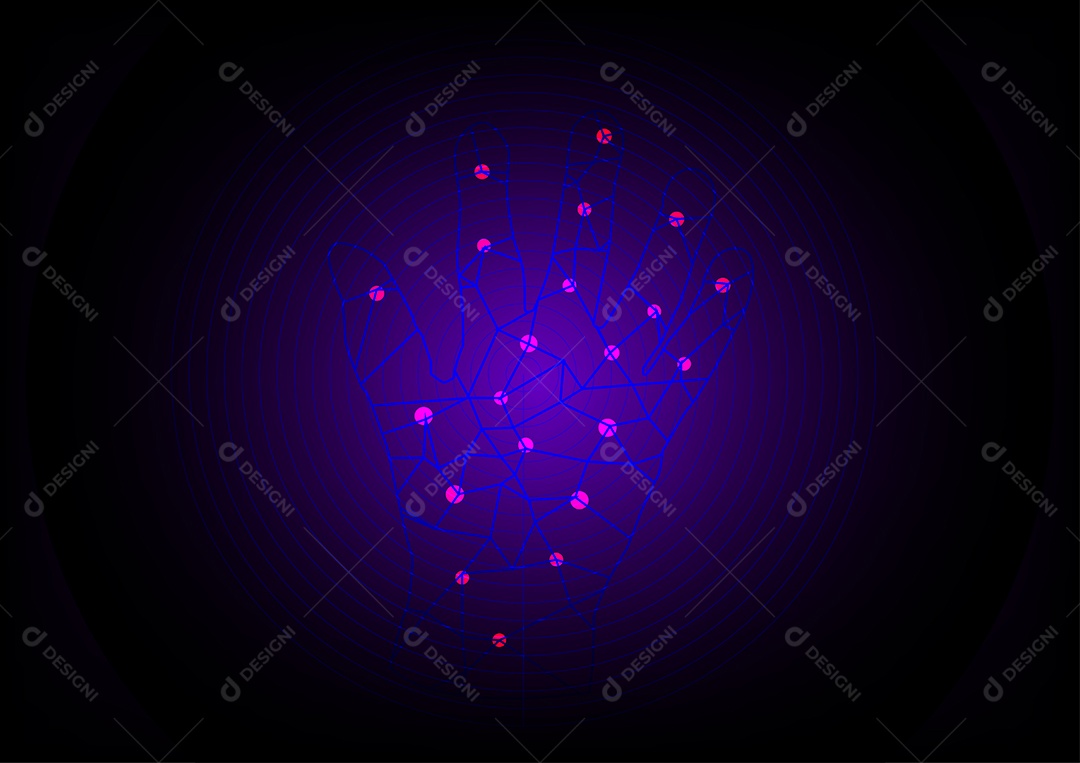 Mão Identificada Tecnologia de Inteligência Vetor EPS