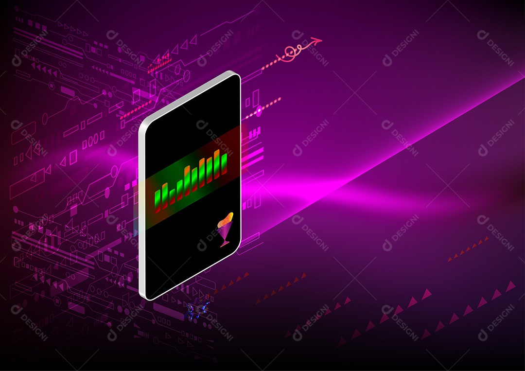 Smartphone Upload Sem Fio Online Vetor EPS