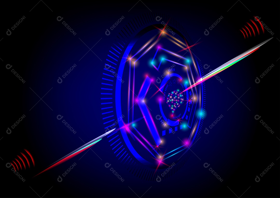 Rede de Comunicação de Internet Conexão Futurista Vetor EPS