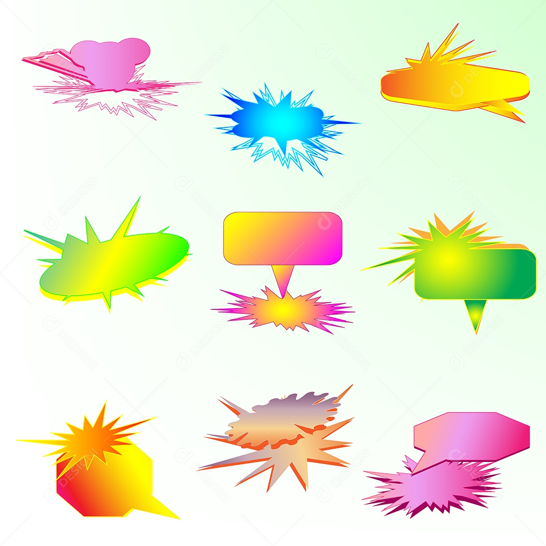 Conjunto de Bolhas de Discursos Ilustração Vetor EPS