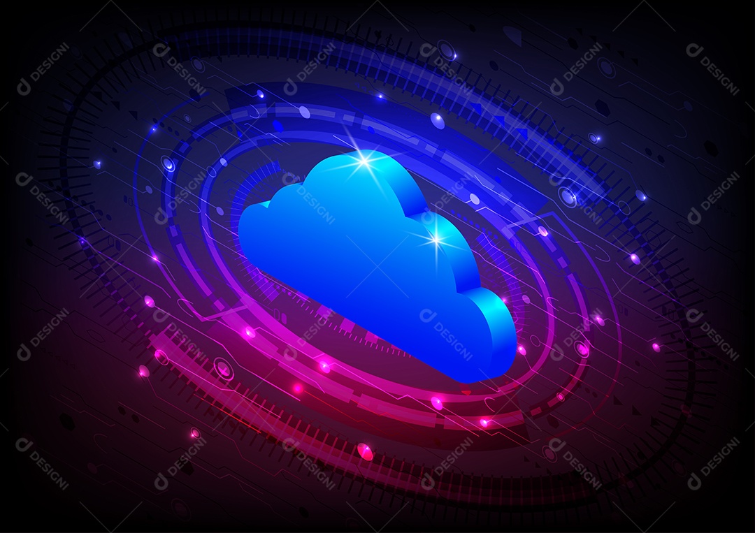 Armazenamento em Nuvem Ilustração Vetor EPS