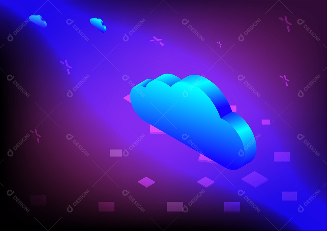 Armazenamento em Nuvem Ilustração Vetor EPS