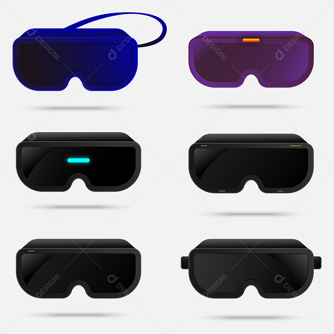 VR Óculos Virtuais Jogo de Realidade Vetor EPS