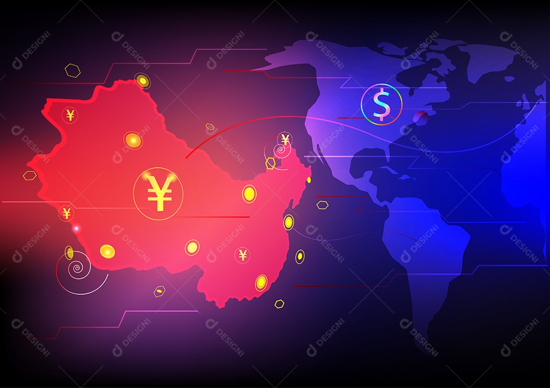 Mapa do Mundo Negócios Internacionais Ilustração Vetor EPS