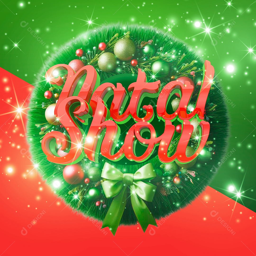 Selo 3D Natal Show Para Composição PSD