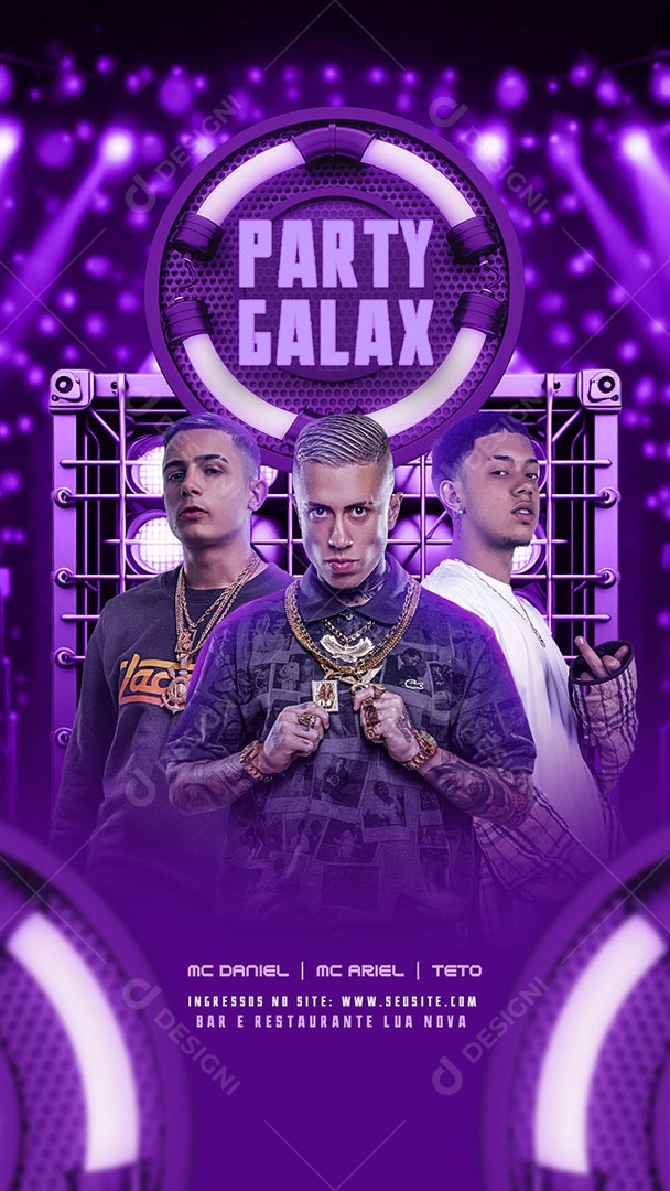 Flyer Story Party Galax Funk Social Media PSD Editável