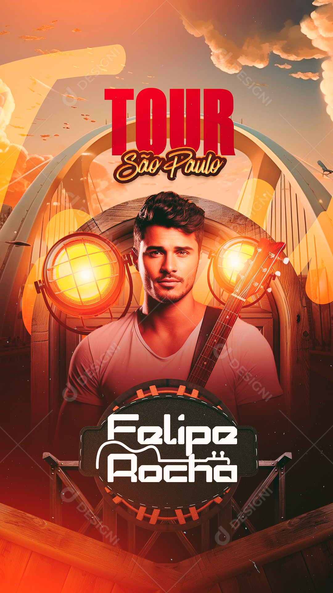 Story Flyer Tour São Paulo Felipe Rocha Social Media PSD Editável