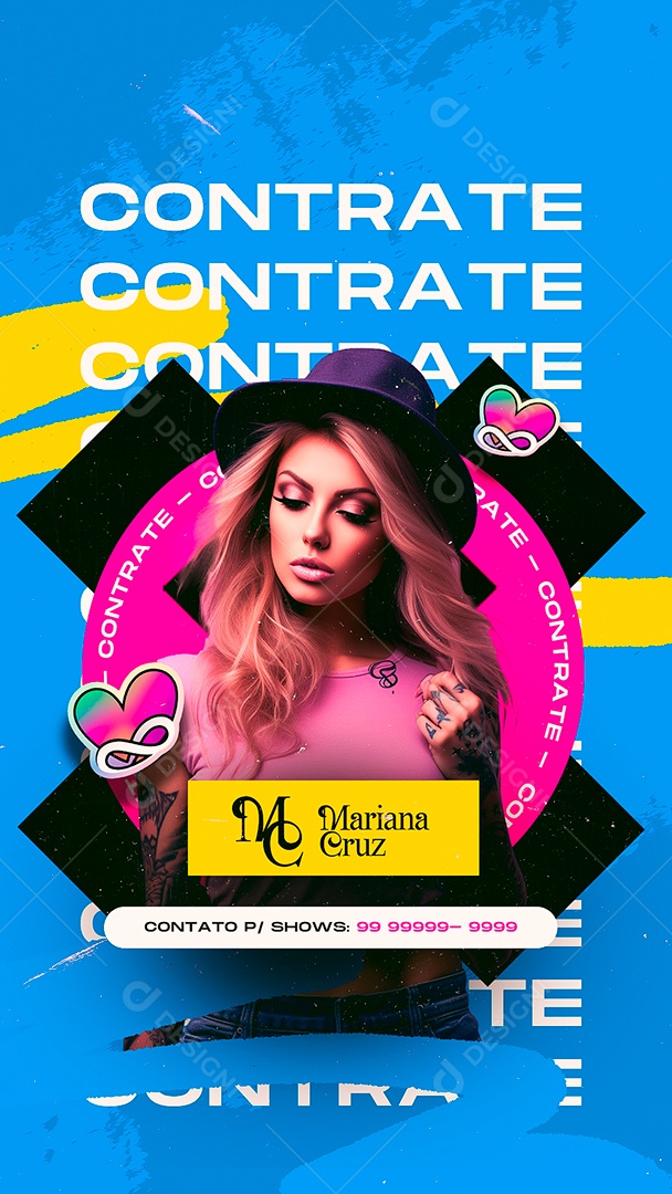 Story Flyer Contrate Mariana Cruz Social Media PSD Editável