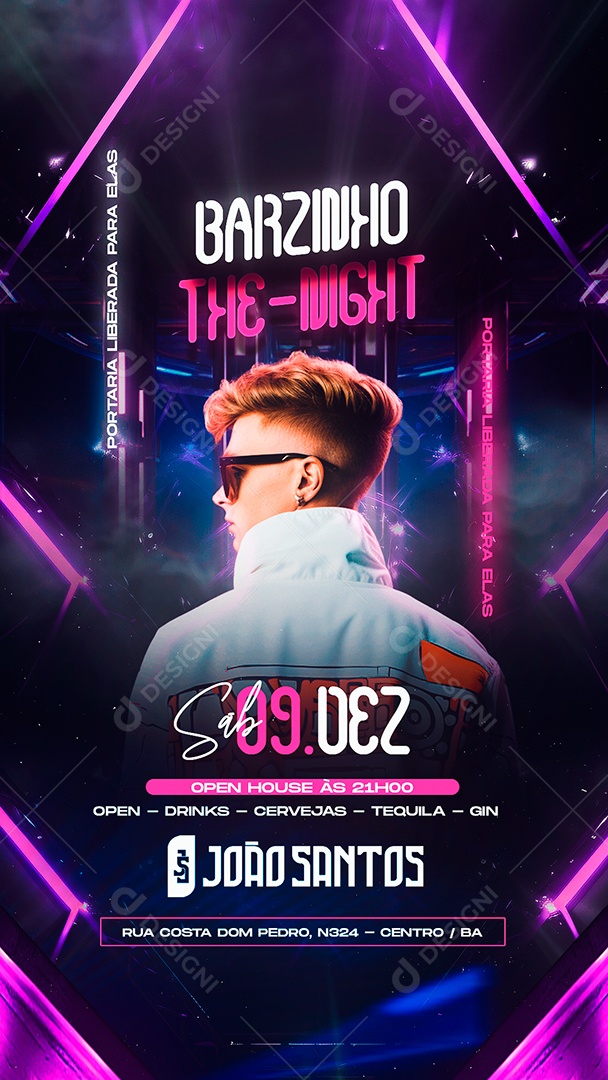 Story Flyer Barzinho The Night João Santos Social Media PSD Editável