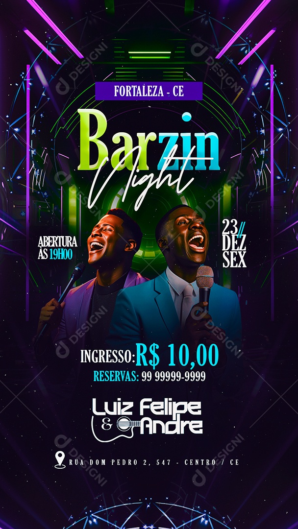 Story Flyer Barzin Night Luiz Felipe & Andre Social Media PSD Editável