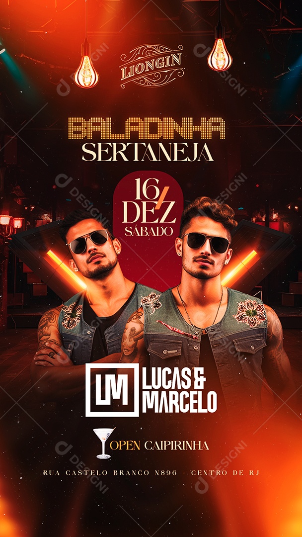 Story Flyer Baladinha Sertaneja Lucas & Marcelo Social Media PSD Editável